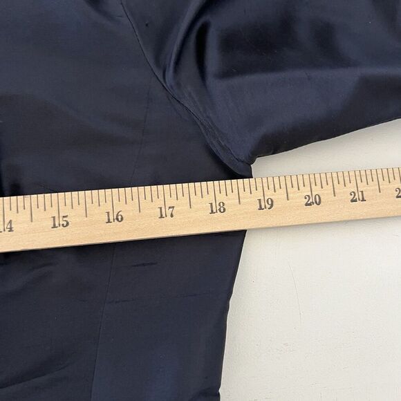 Talbots Pure Silk Dress Suit Womens 8 Blue Satin Two Piece Set Jacket Formal - Picture 15 of 16